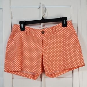 Old Navy Womens Petite Size 2 Peach/Coral & White Polka Dot Casual Shorts